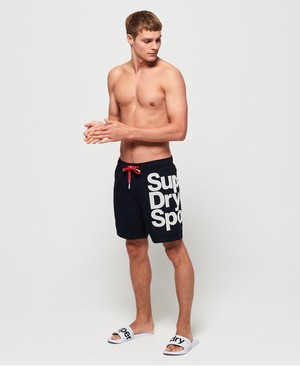 Superdry Tokyo Sport Férfi Fürdőruha Sötétkék | MNFQW7813